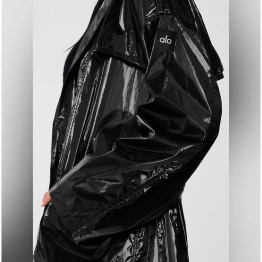 Alo yoga NEW Metallic Break Line Trench black XS